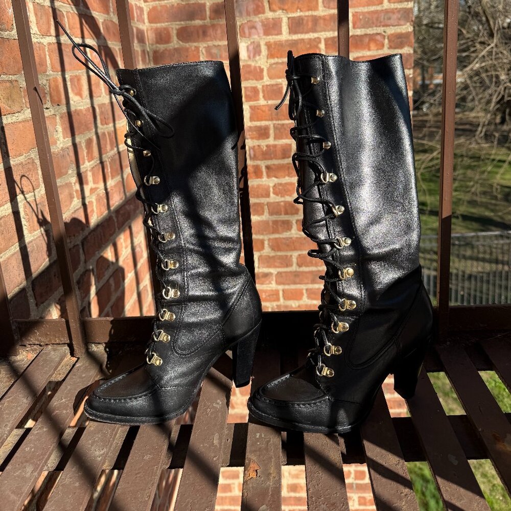 BLACK LEATHER "MICHAEL KORS" BOOTS